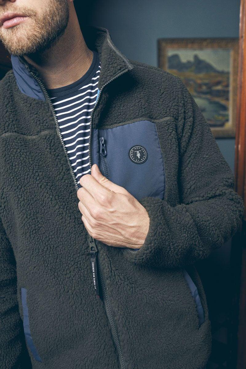 le temps des cerises Veste bi-matière Brome kaki