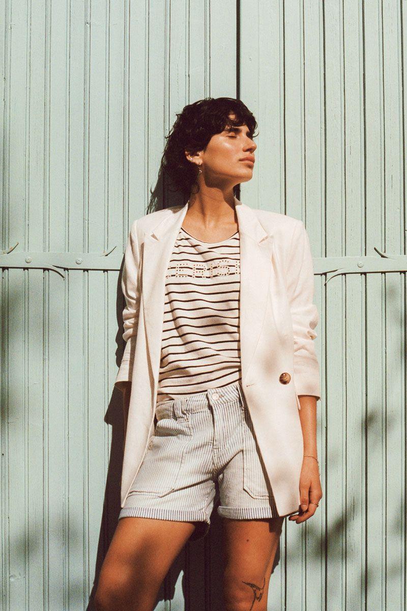 le temps des cerises Veste blazer Beky crème