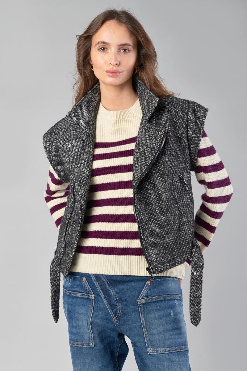 Le Temps Des Cerises Veste Calie Noire Et Blanche