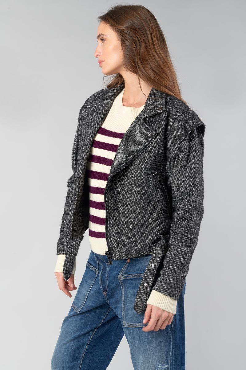 Le Temps Des Cerises Veste Calie Noire Et Blanche