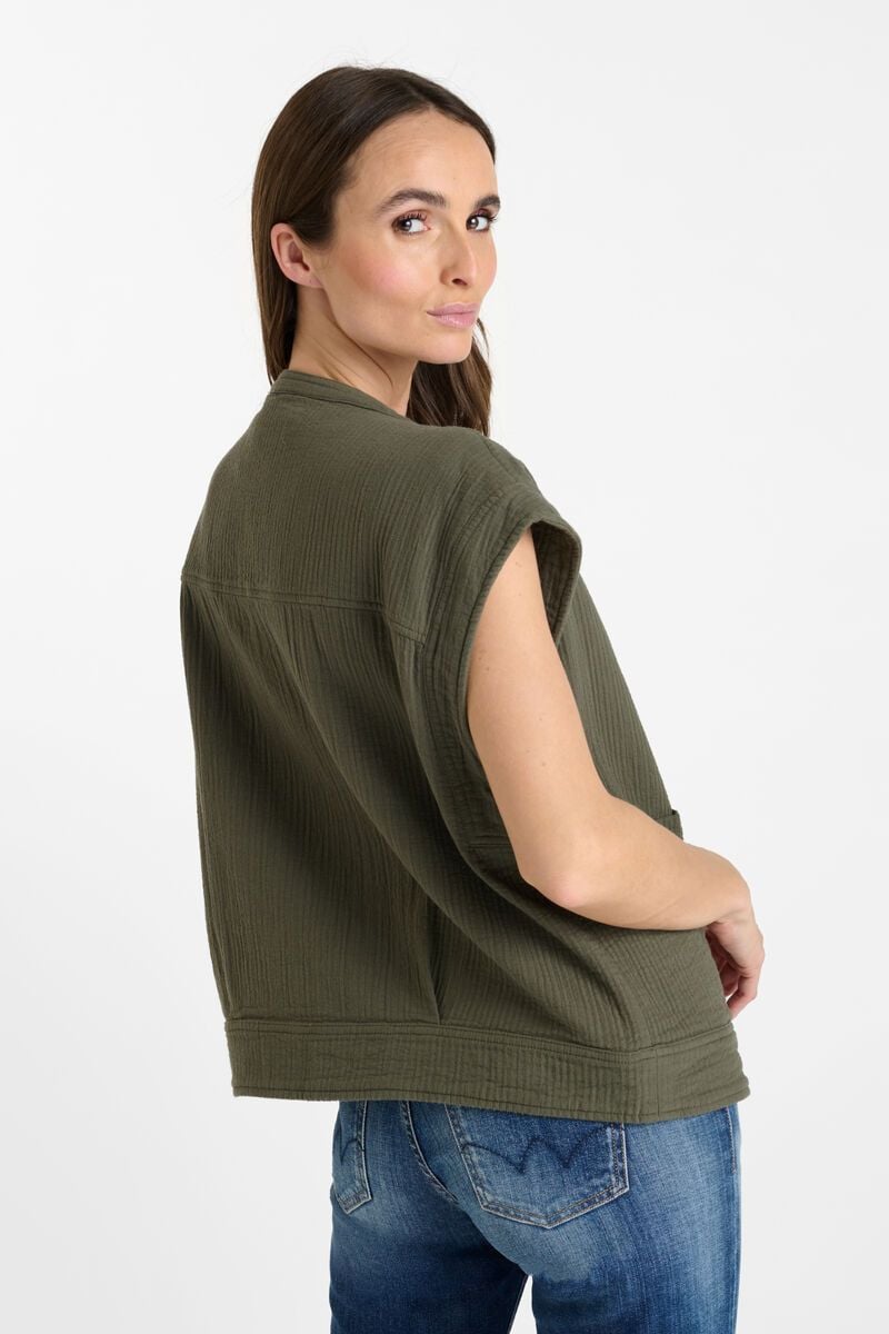 Le Temps Des Cerises Veste Elias Sans Manches Kaki