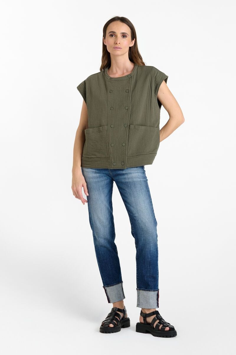 Le Temps Des Cerises Veste Elias Sans Manches Kaki