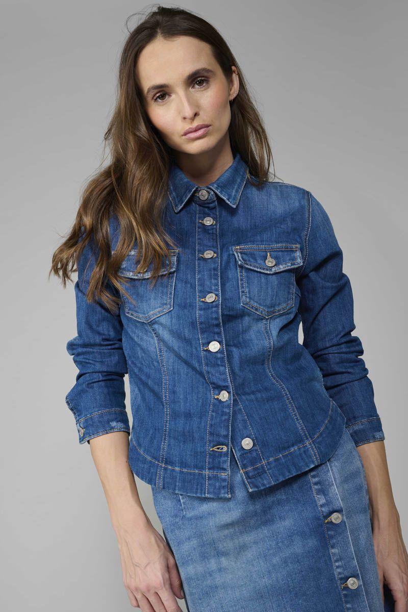 le temps des cerises Veste en jeans bleu Lilly