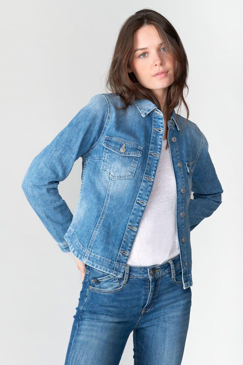 le temps des cerises Veste en jeans Lilly bleu