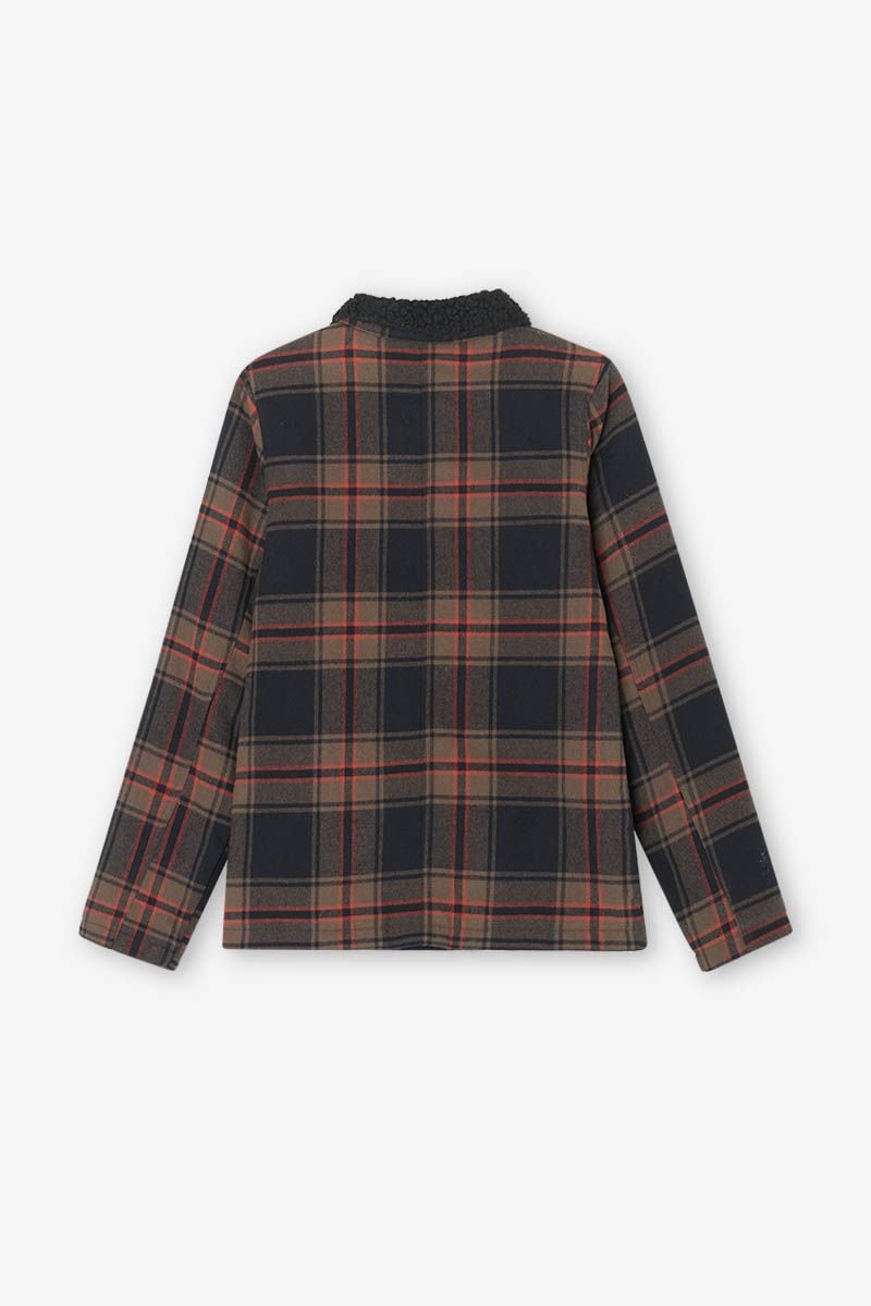 Le Temps Des Cerises Veste Eribo Kaki à Carreaux