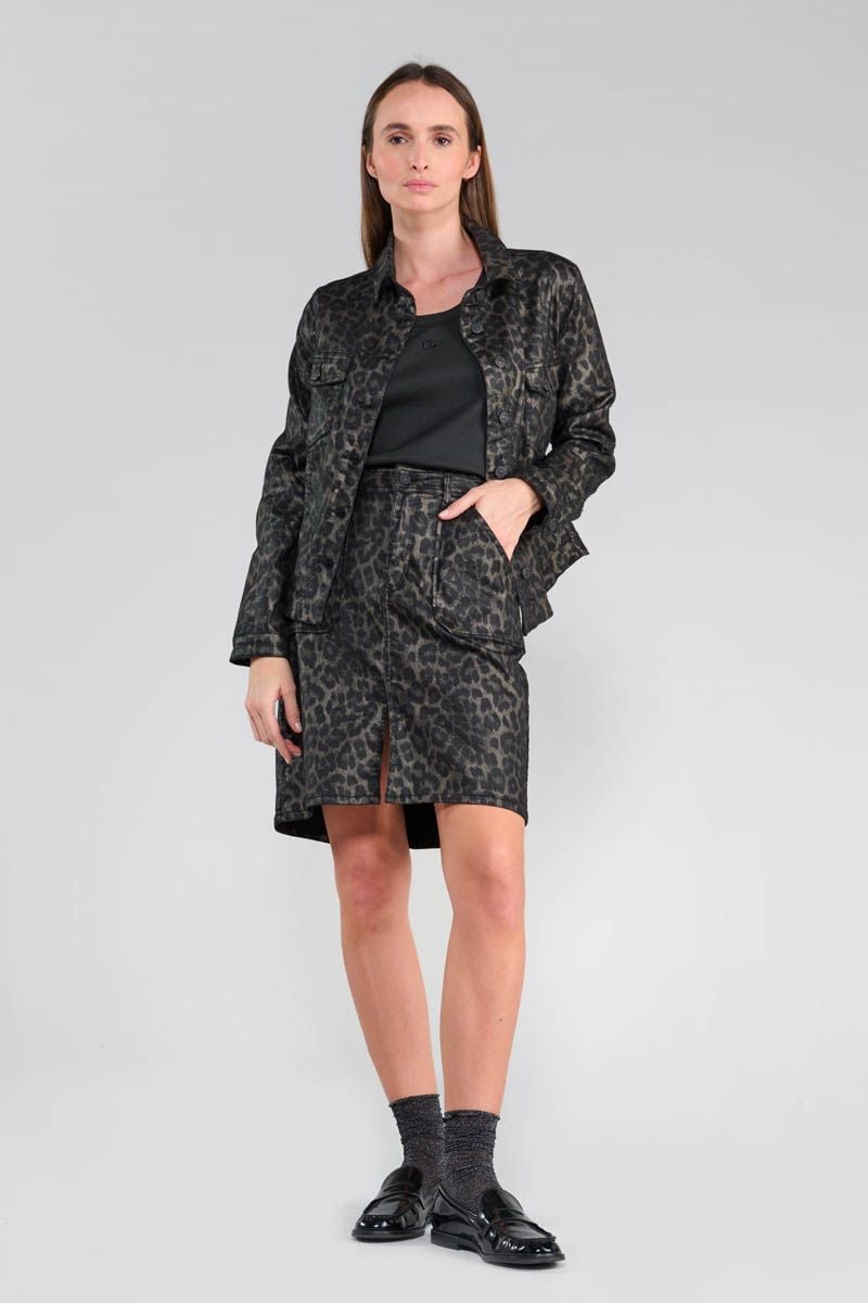 le temps des cerises Veste Lilly à motif léopard