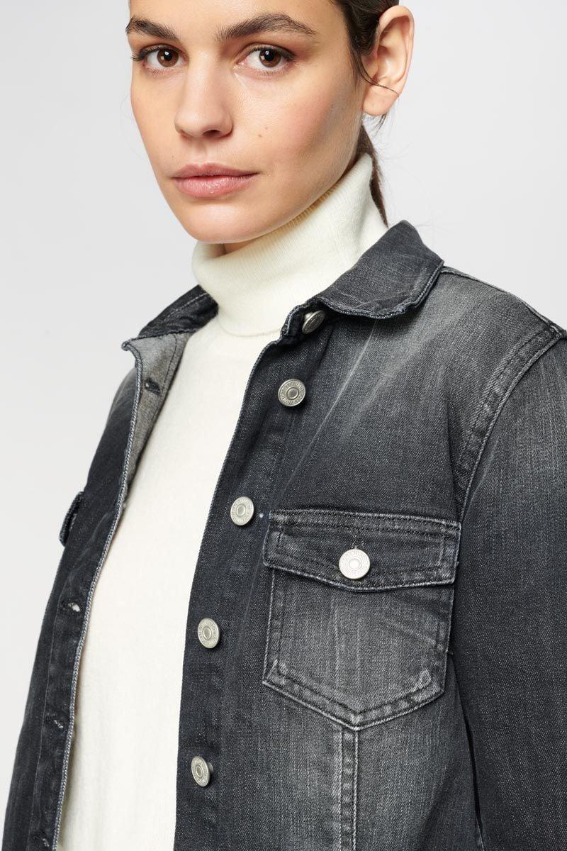 Le Temps Des Cerises Veste Lilly En Jeans Noir
