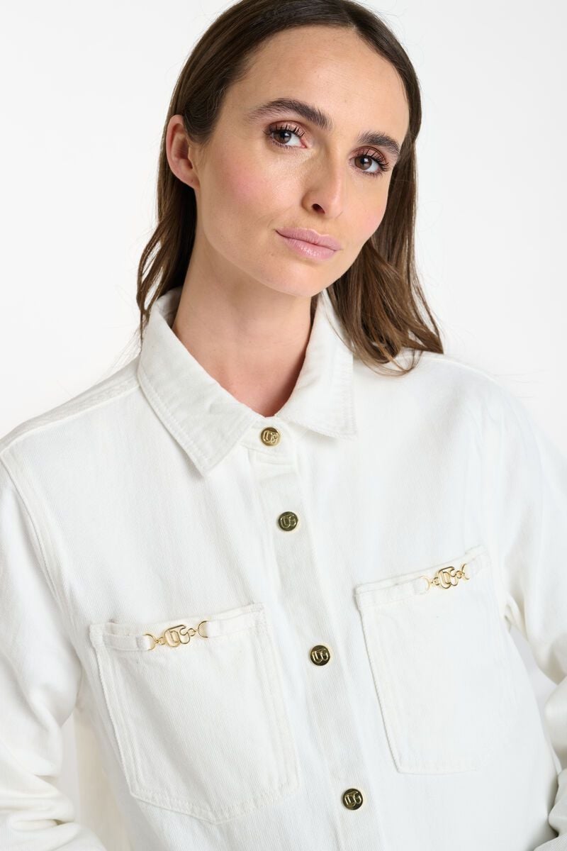 Le Temps Des Cerises Veste Manuela En Jeans Blanc