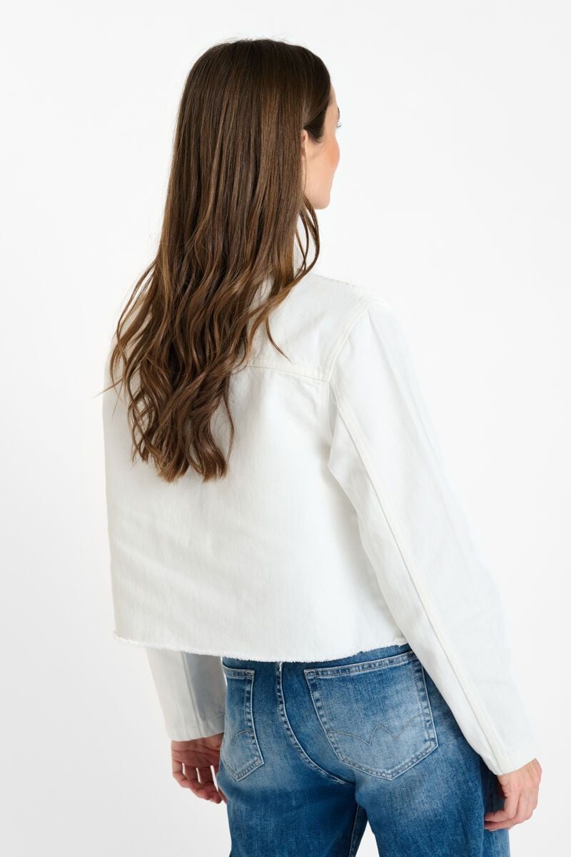 Le Temps Des Cerises Veste Manuela En Jeans Blanc