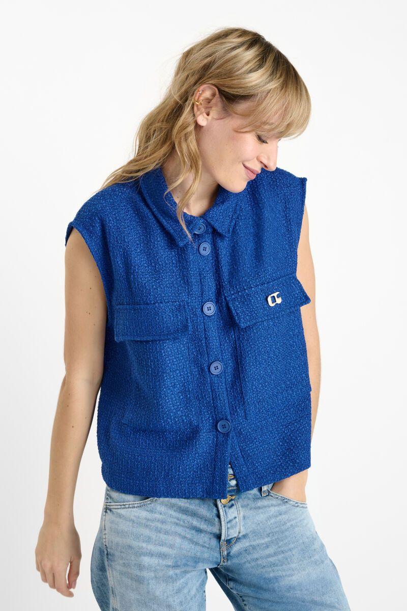 Le Temps Des Cerises Veste Sans Manches Arley Bleu