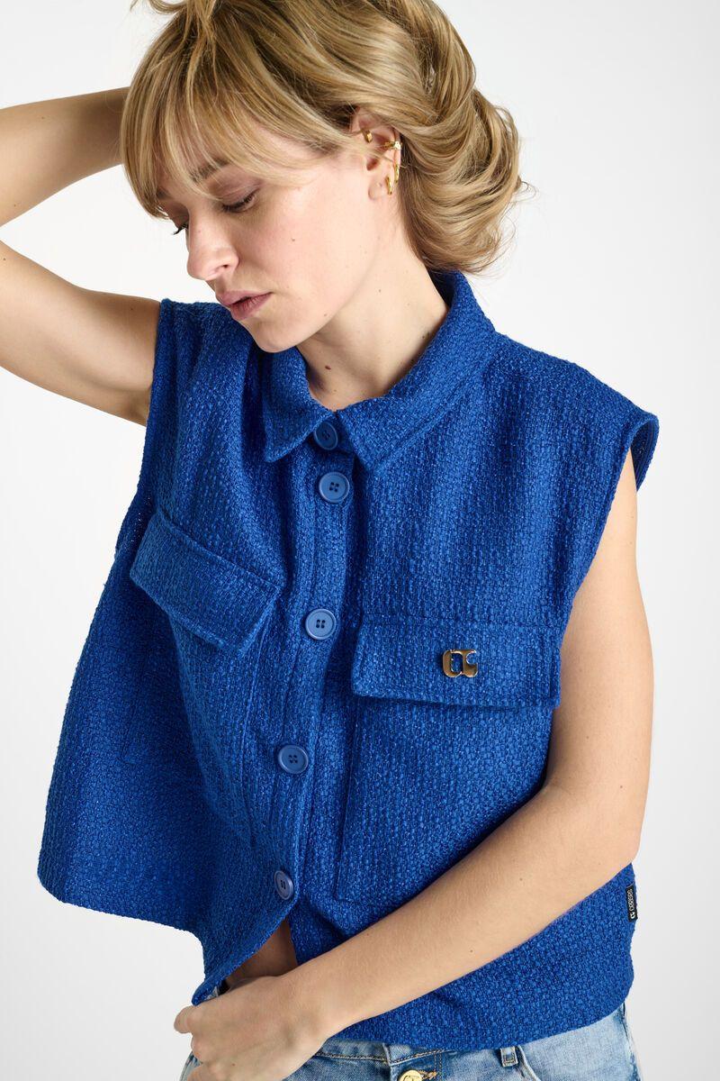 Le Temps Des Cerises Veste Sans Manches Arley Bleu