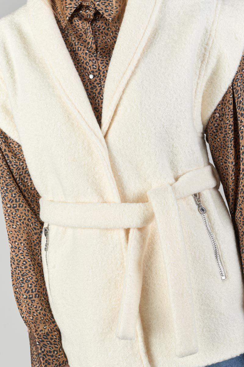 Le Temps Des Cerises Veste Sans Manches Kida Crème