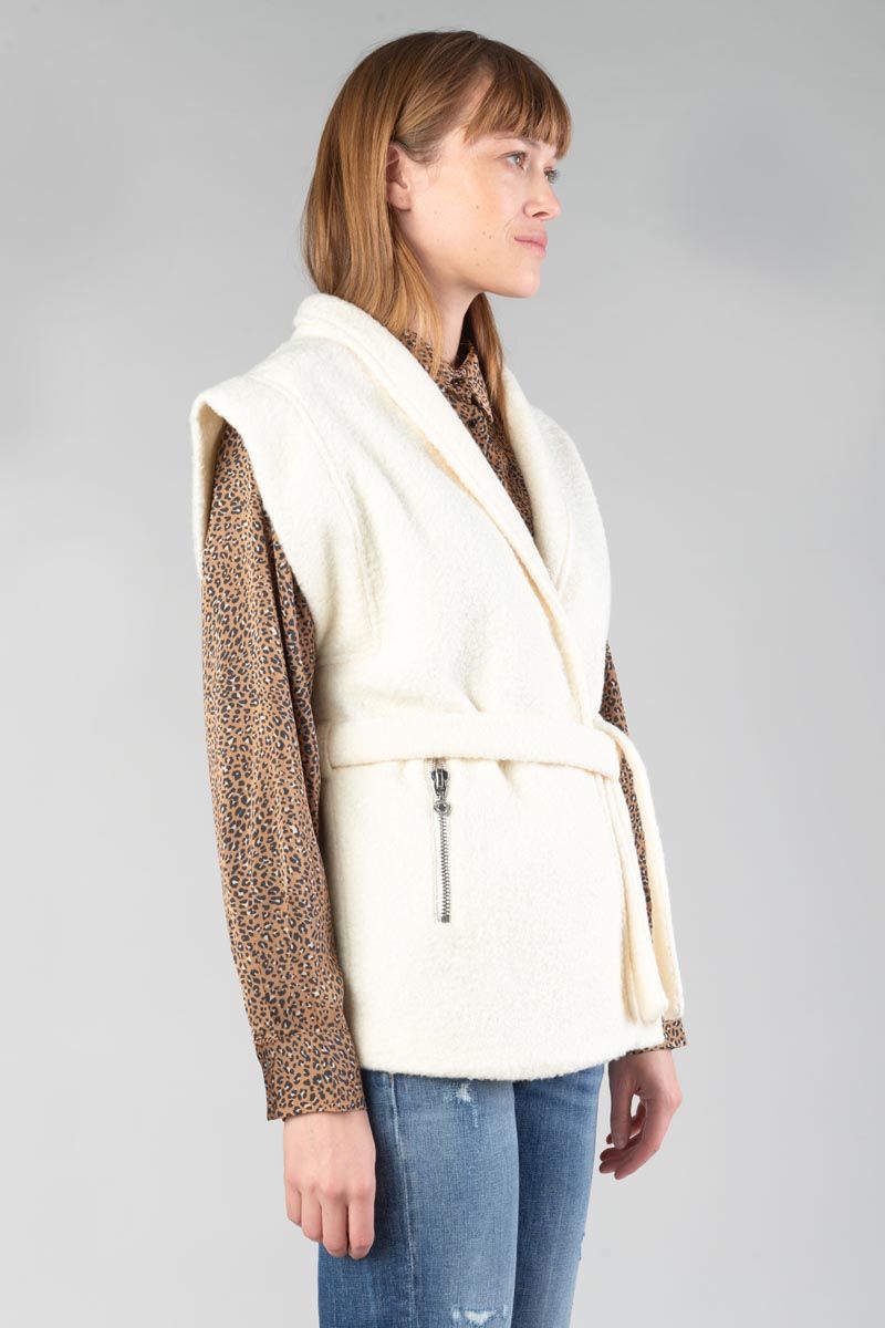 Le Temps Des Cerises Veste Sans Manches Kida Crème