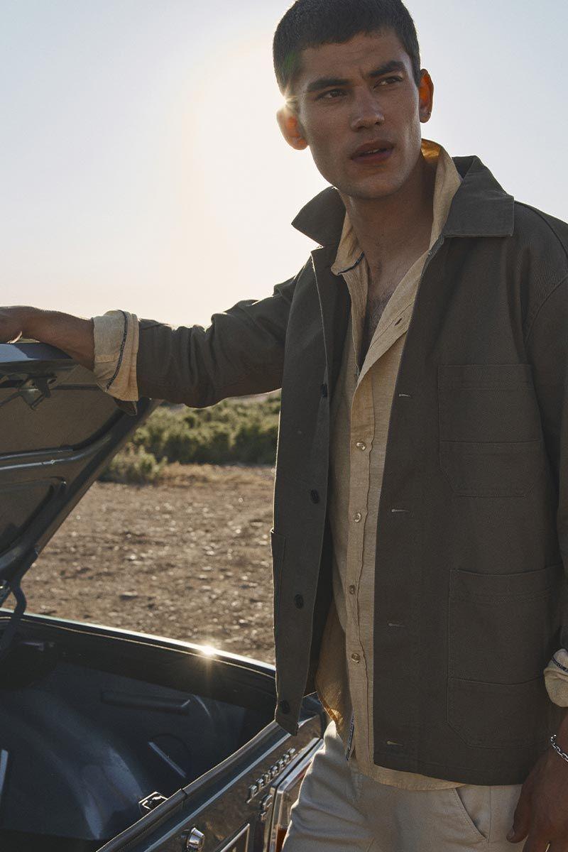 le temps des cerises Veste Tanel kaki brun