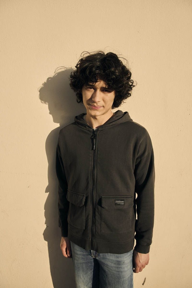 le temps des cerises Veste zippée Batibo grise