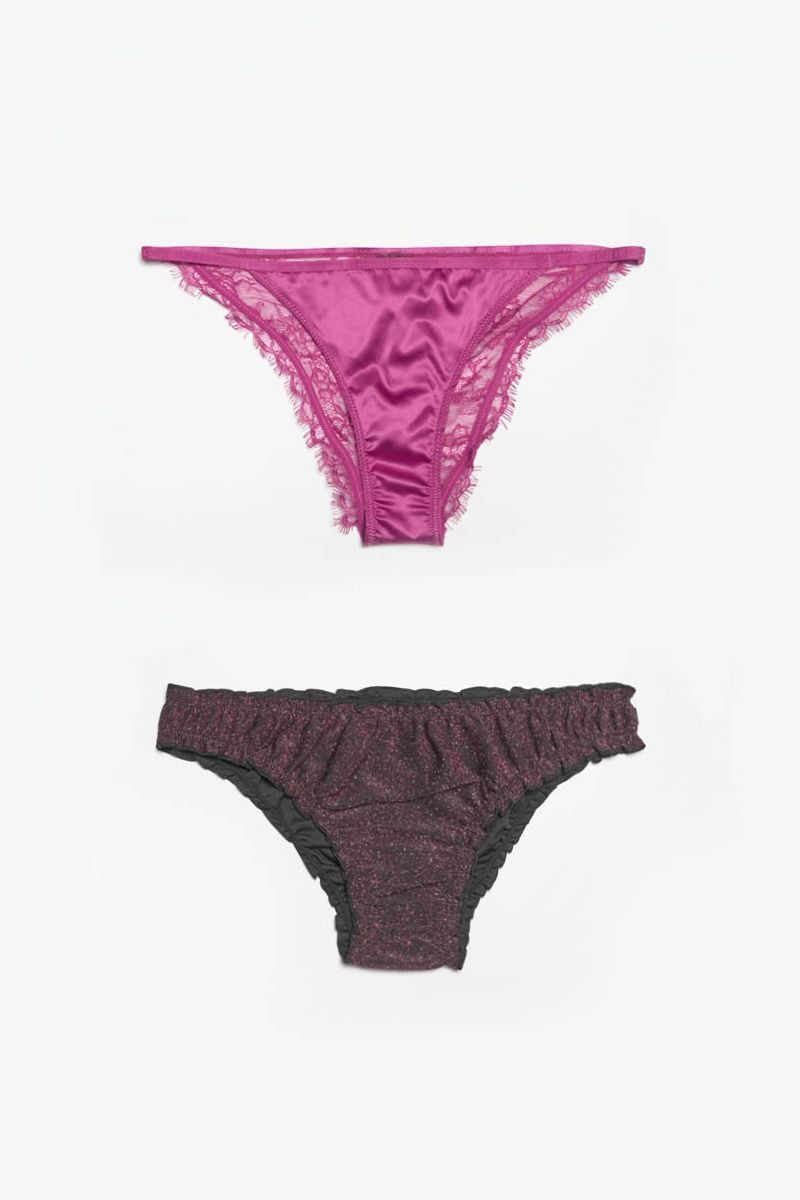 le temps des cerises Lot de 2 culottes Liebe fuchsia