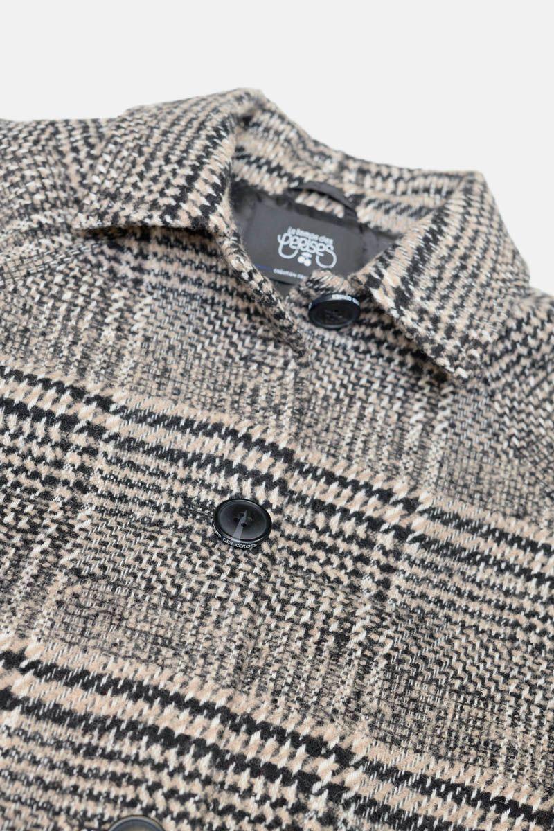 Le Temps Des Cerises Manteau Darlengi à Carreaux Marron