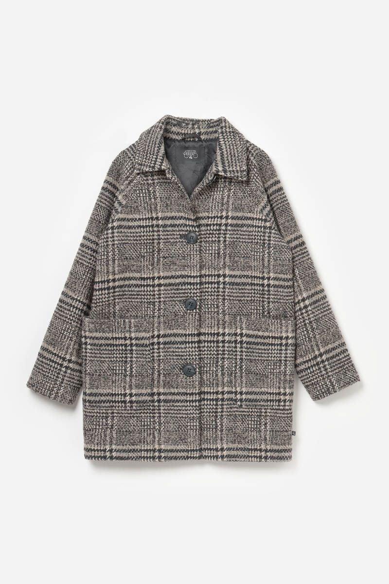 Le Temps Des Cerises Manteau Darlengi à Carreaux Marron