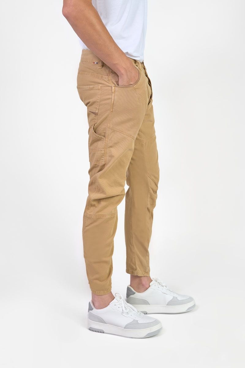 Le Temps Des Cerises Pantalon Albe Tapered Arqué Camel