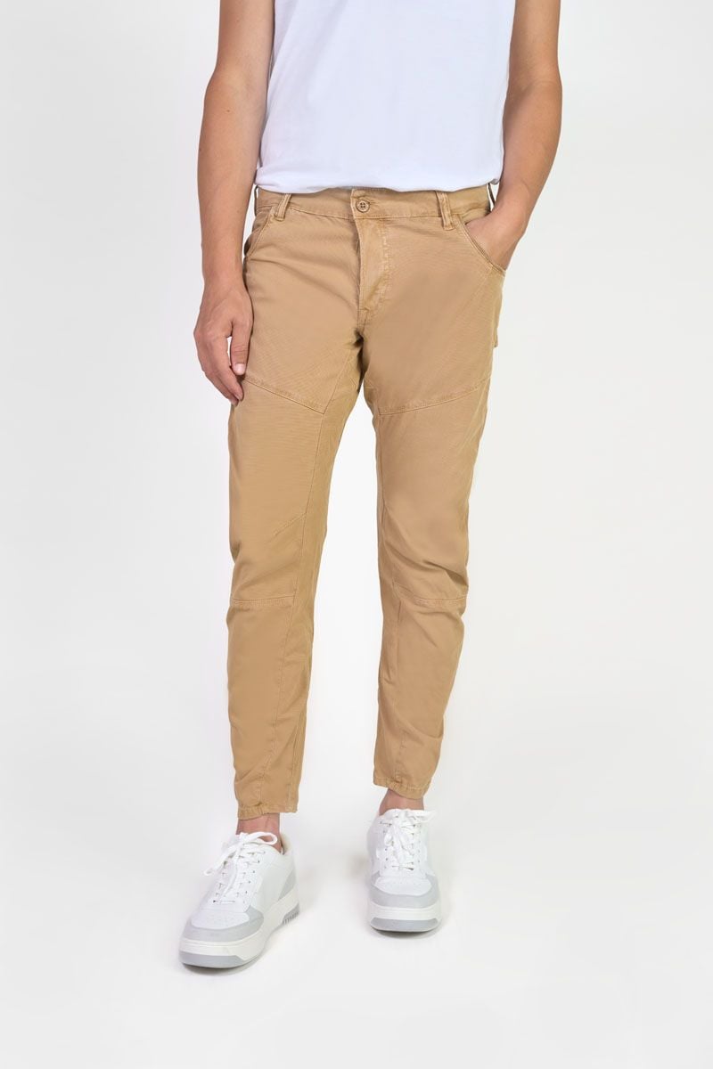 le temps des cerises Pantalon Albe tapered arqué camel