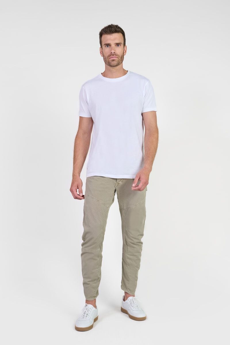 le temps des cerises Pantalon Albe tapered arqué kaki