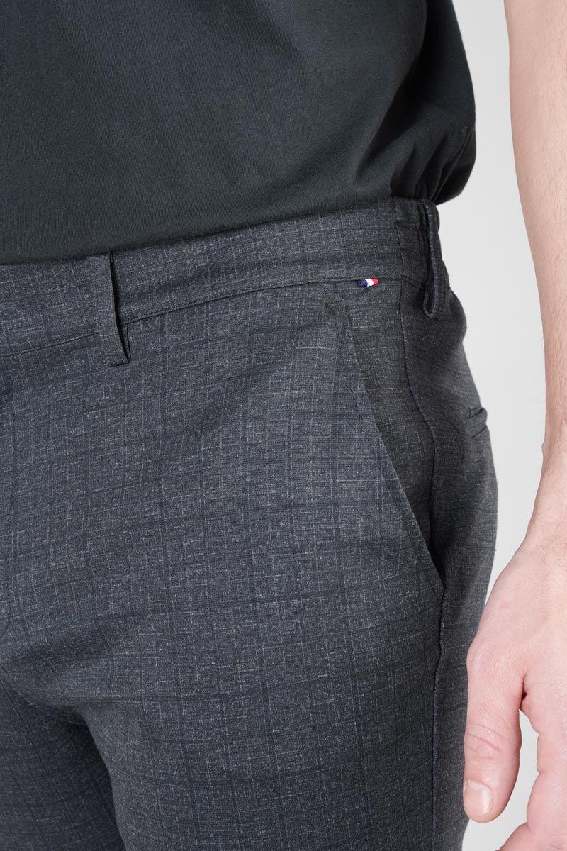 Le Temps Des Cerises Pantalon Aldin Gris Foncé à Carreaux