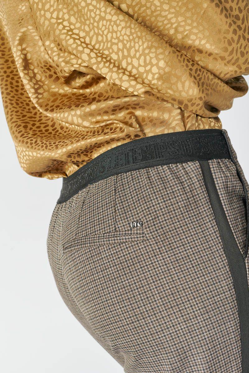 Le Temps Des Cerises Pantalon April Marron à Carreaux