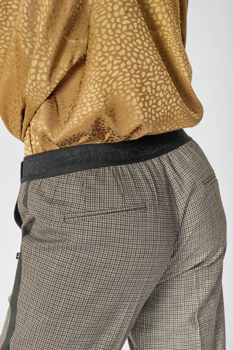 Le Temps Des Cerises Pantalon April Marron à Carreaux