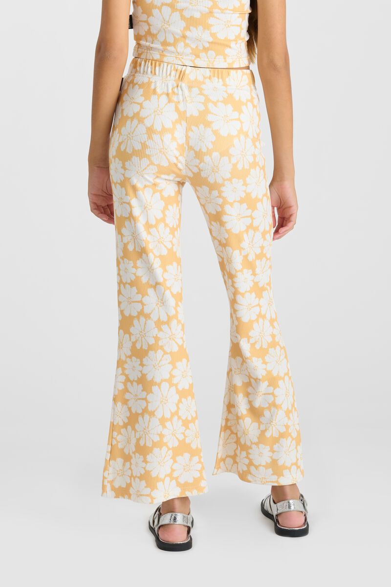 Le Temps Des Cerises Pantalon Archigi Moutarde à Motif Fleuri