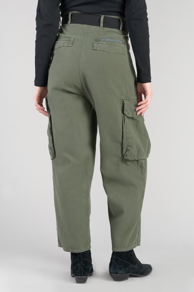 Le Temps Des Cerises Pantalon Baggy Ambroise Kaki Vert