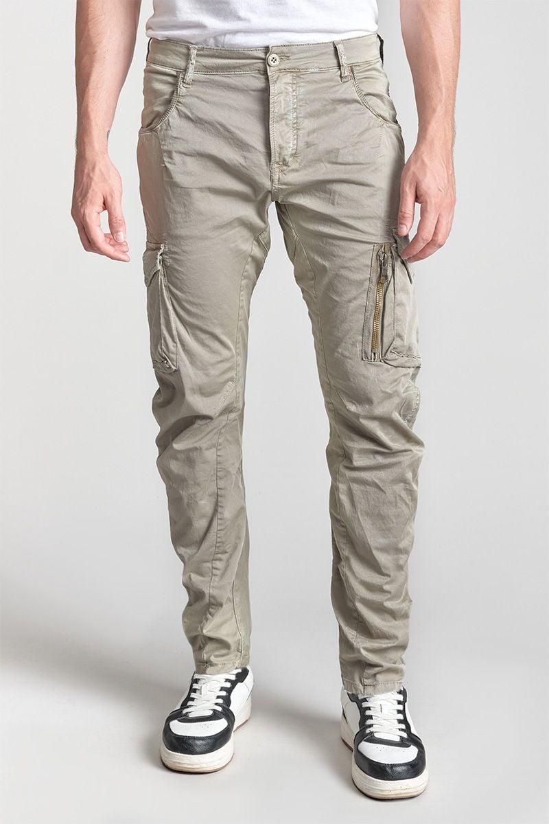 le temps des cerises Pantalon Cargo Alban beige clair