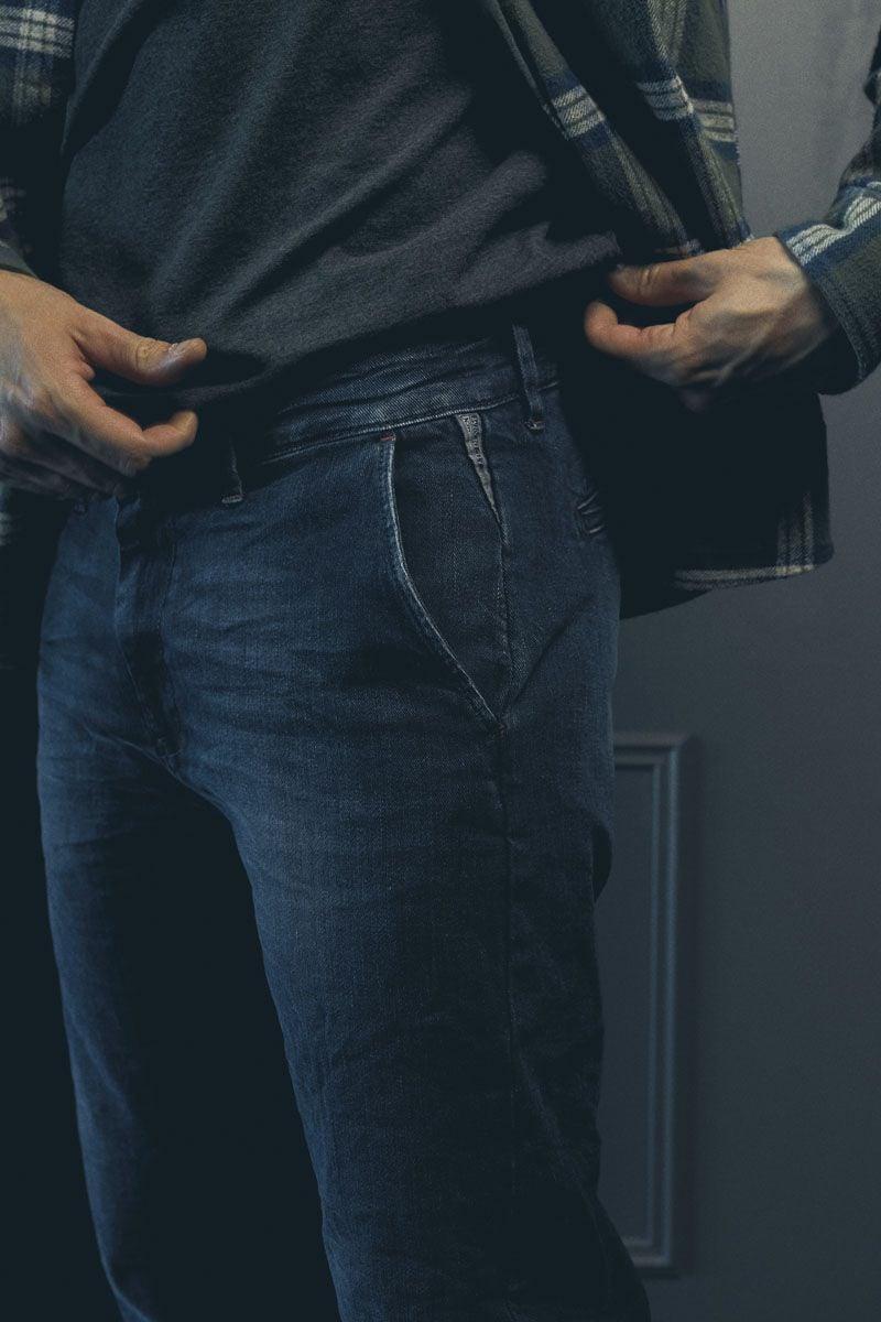 Le Temps Des Cerises Pantalon Chino Dejean En Jeans Bleu