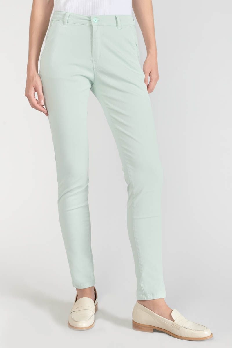 le temps des cerises Pantalon chino Dyli3 vert d'eau