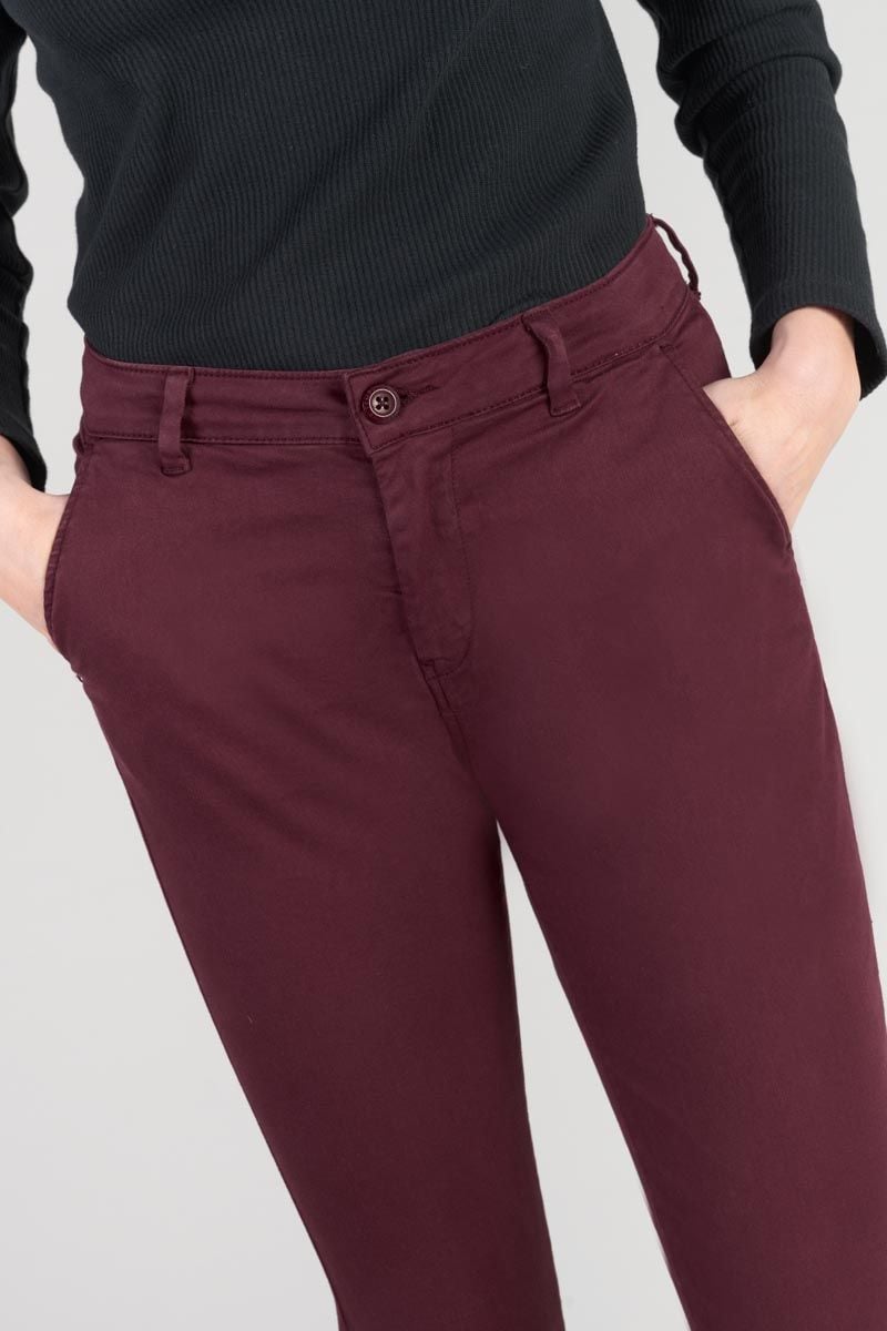 Le Temps Des Cerises Pantalon Chino Dyli4 Lie De Vin