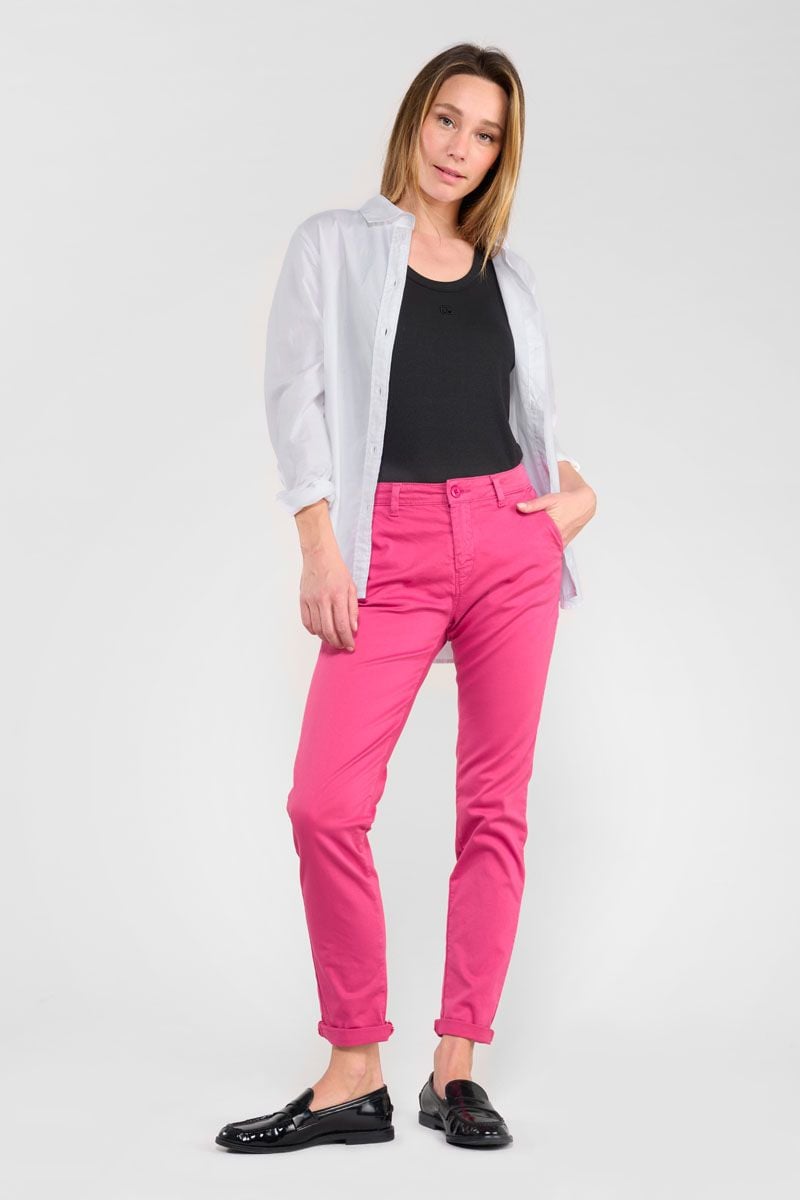 le temps des cerises Pantalon chino Dyli6 vieux rose