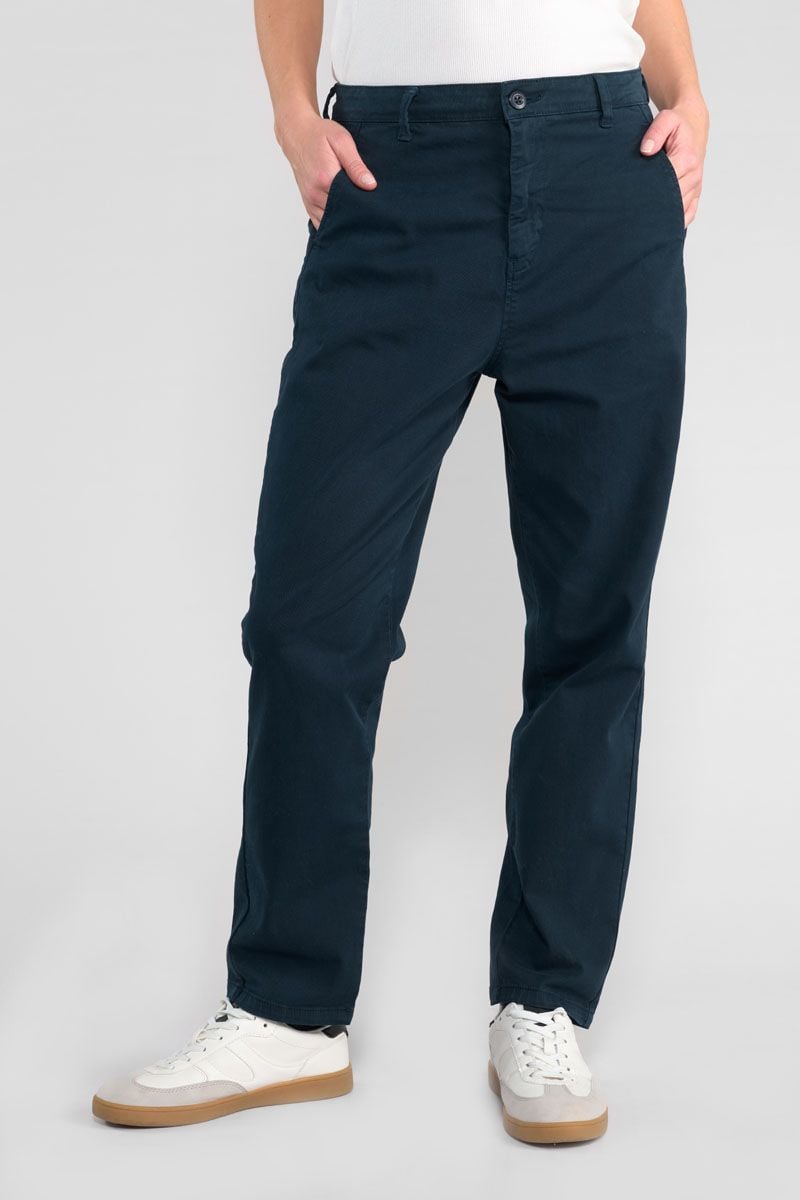le temps des cerises Pantalon chino Erle bleu marine