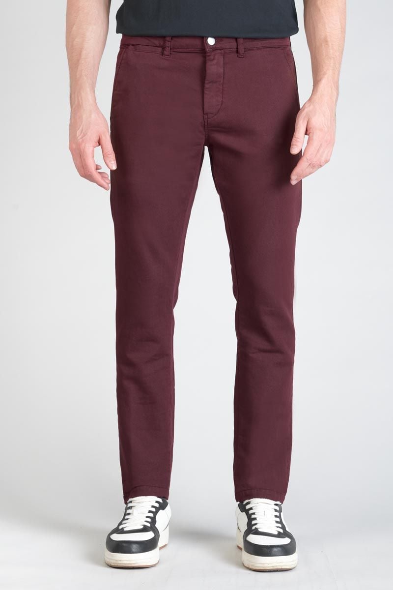le temps des cerises Pantalon chino Jogg Kurt bordeaux