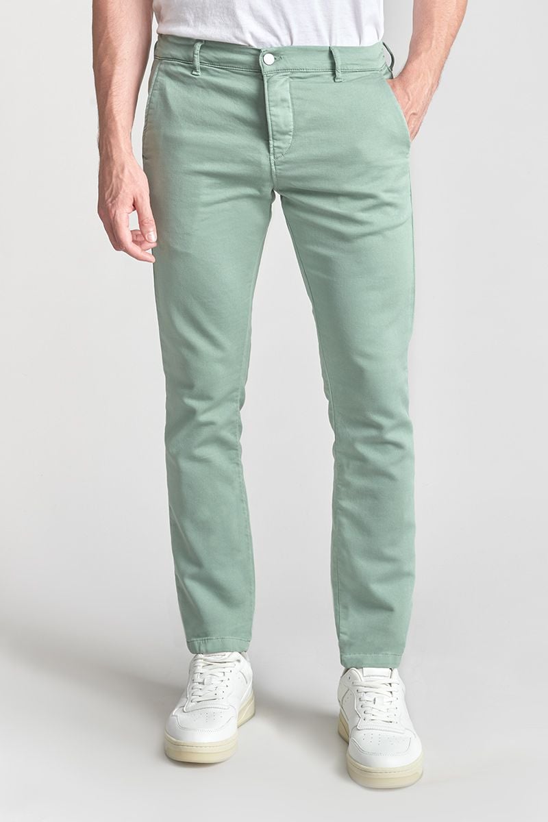 le temps des cerises Pantalon chino Jogg Kurt vert d'eau