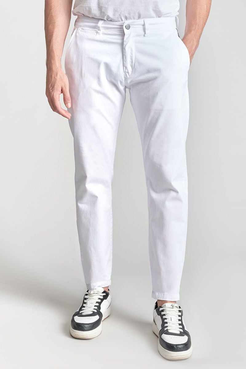 le temps des cerises Pantalon chino large Cesar blanc