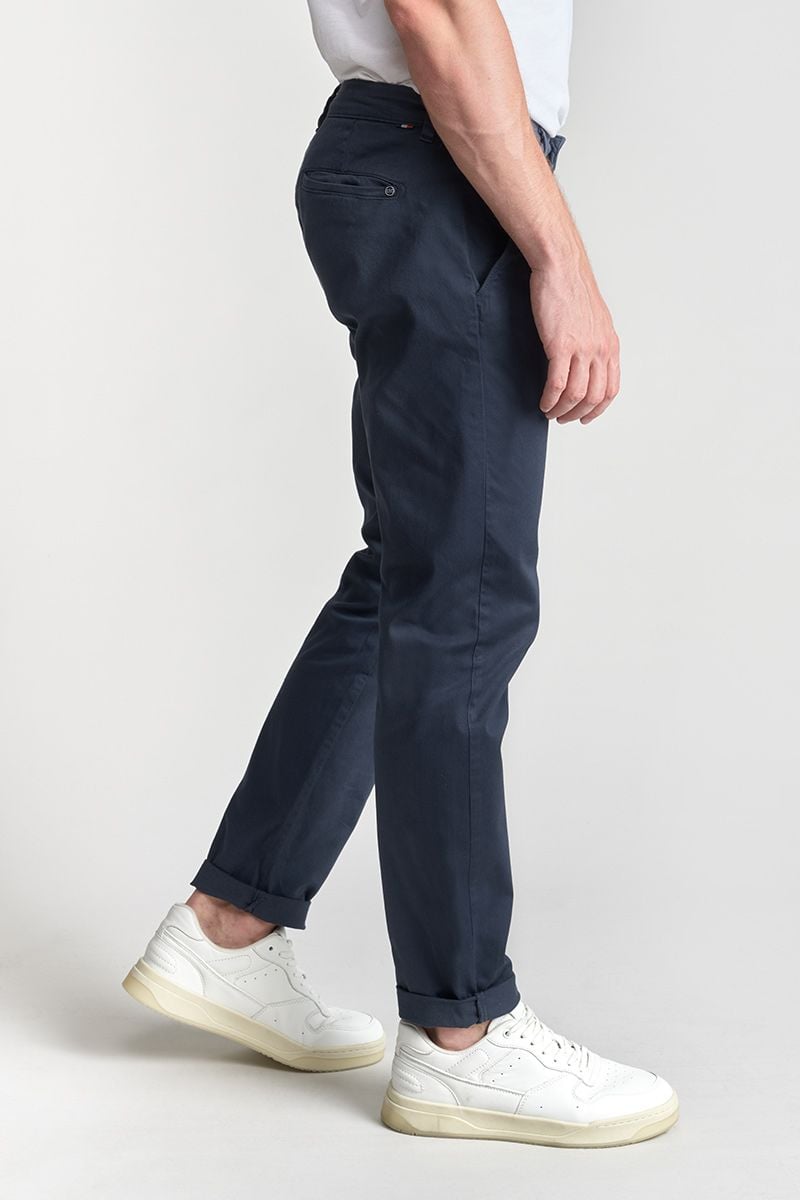 Le Temps Des Cerises Pantalon Chino Large Cesar Bleu Marine
