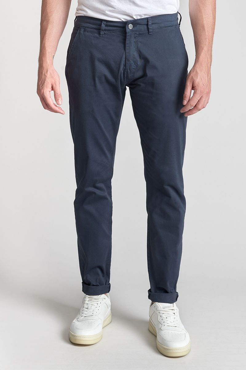 le temps des cerises Pantalon chino large Cesar bleu marine