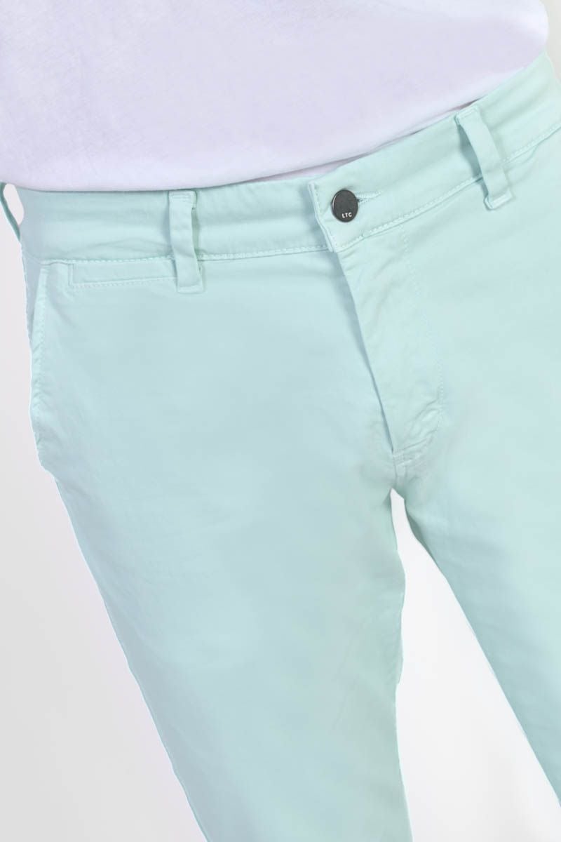Le Temps Des Cerises Pantalon Chino Large Cesar Bleu Turquoise
