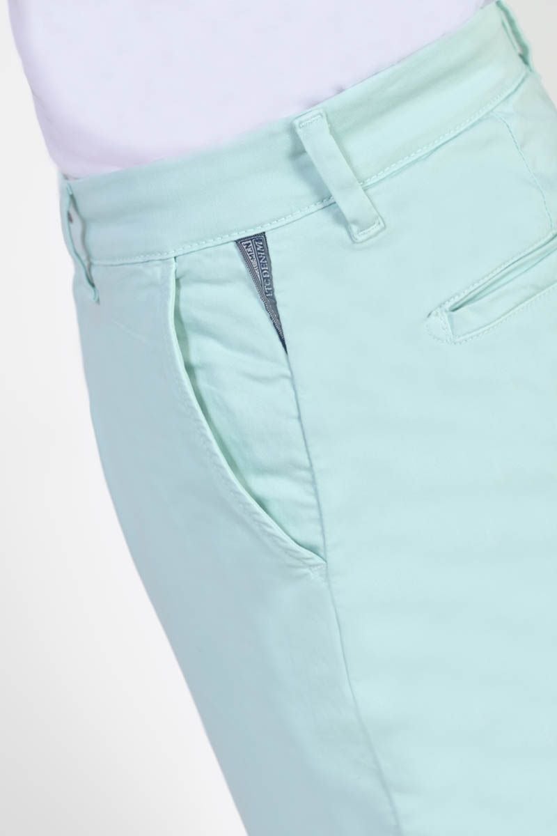 Le Temps Des Cerises Pantalon Chino Large Cesar Bleu Turquoise