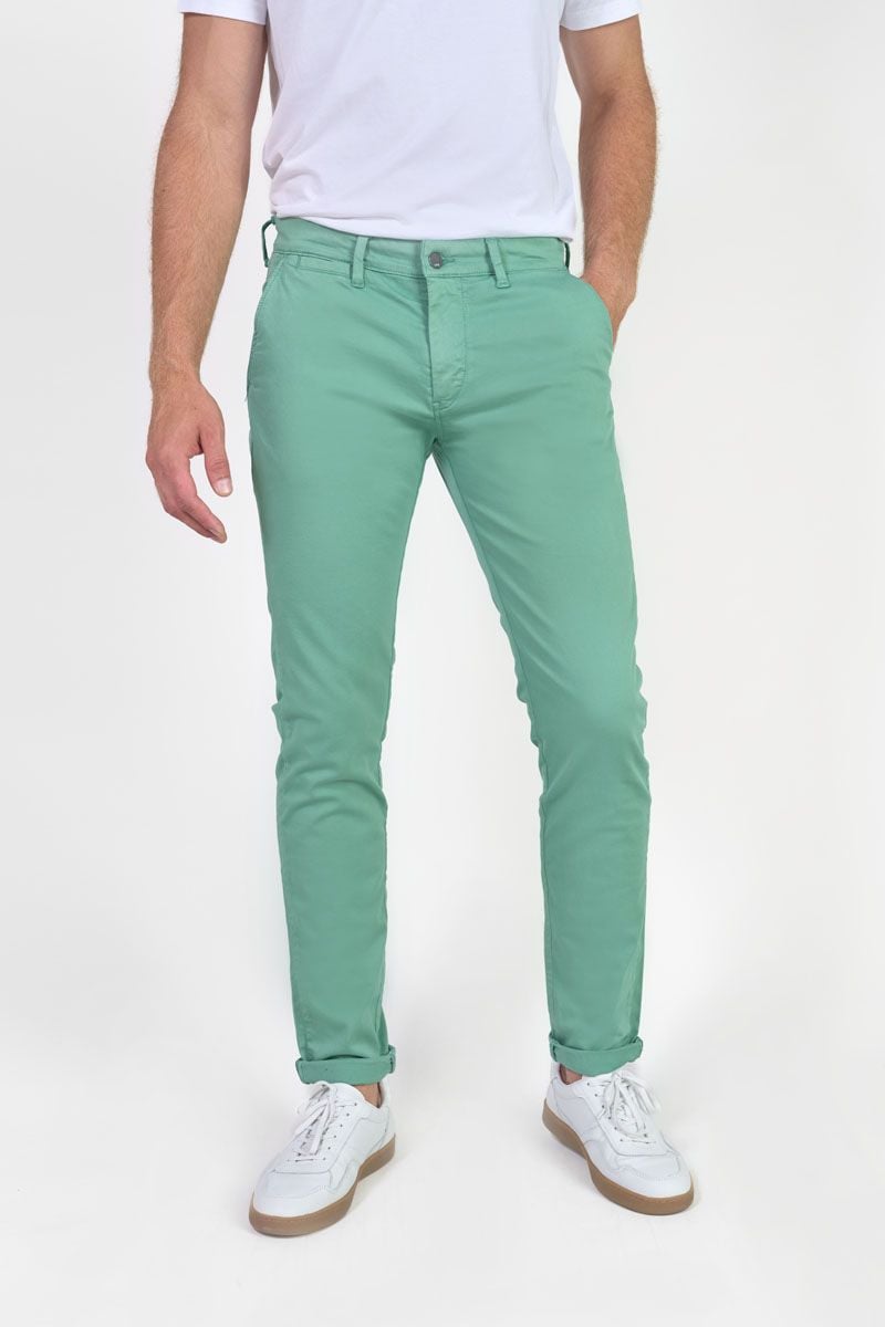 Le Temps Des Cerises Pantalon Chino Large Cesar Vert