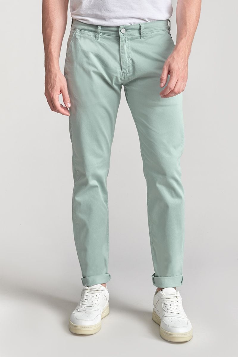 Le Temps Des Cerises Pantalon Chino Large Cesar Vert D'eau