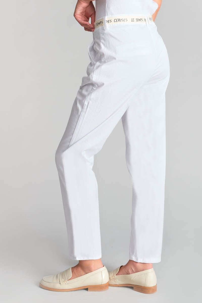 Le Temps Des Cerises Pantalon Chino Loose Arlo Blanc