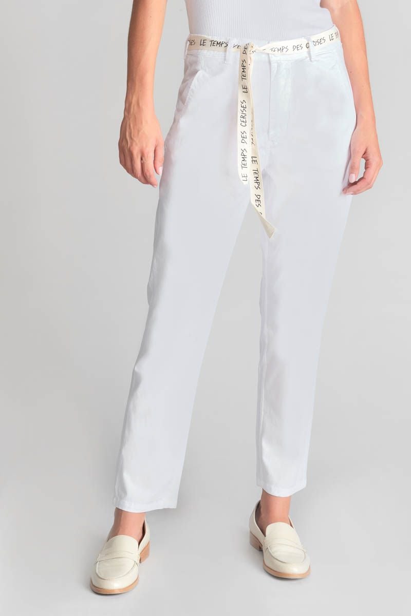 Le Temps Des Cerises Pantalon Chino Loose Arlo Blanc