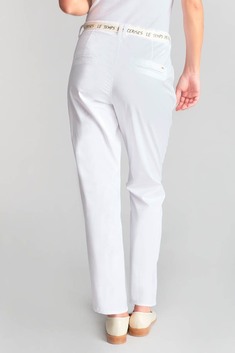 Le Temps Des Cerises Pantalon Chino Loose Arlo Blanc