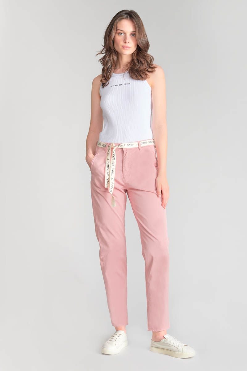 le temps des cerises Pantalon chino loose Arlo rose