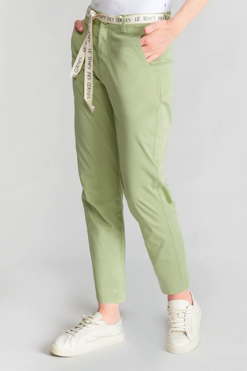 Le Temps Des Cerises Pantalon Chino Loose Arlo Vert Amande